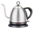 White automatic stainless steel kettle with touch control panel and 1L capacity.
