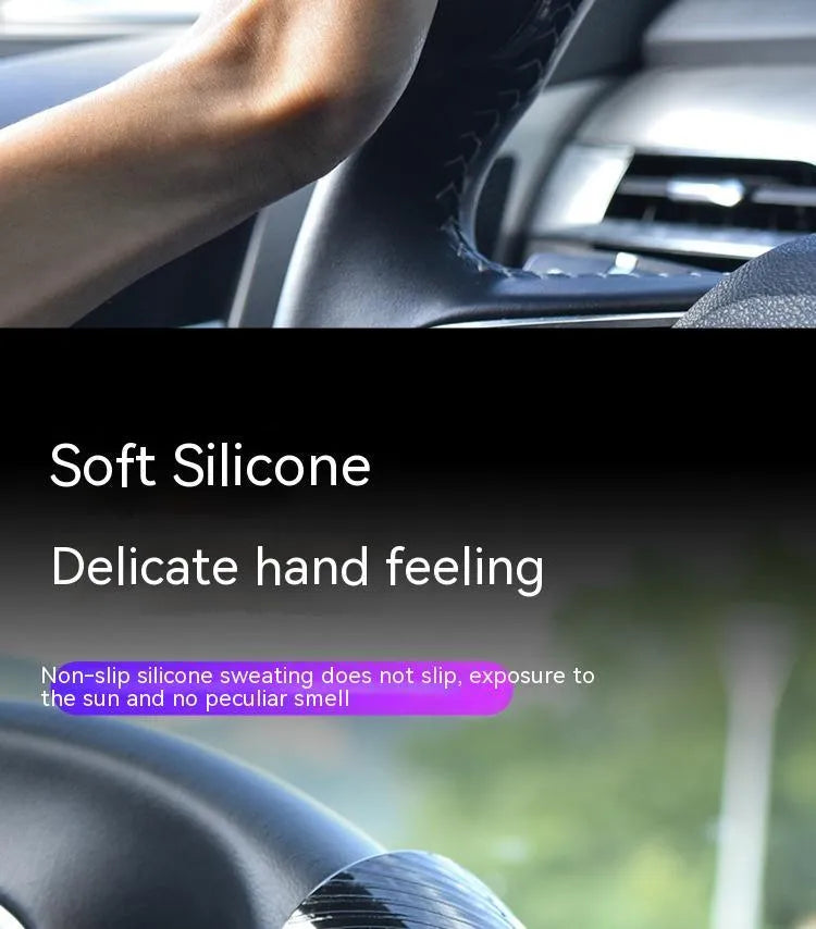 Steering wheel assist ball with silicone grip showing black and blue colour options