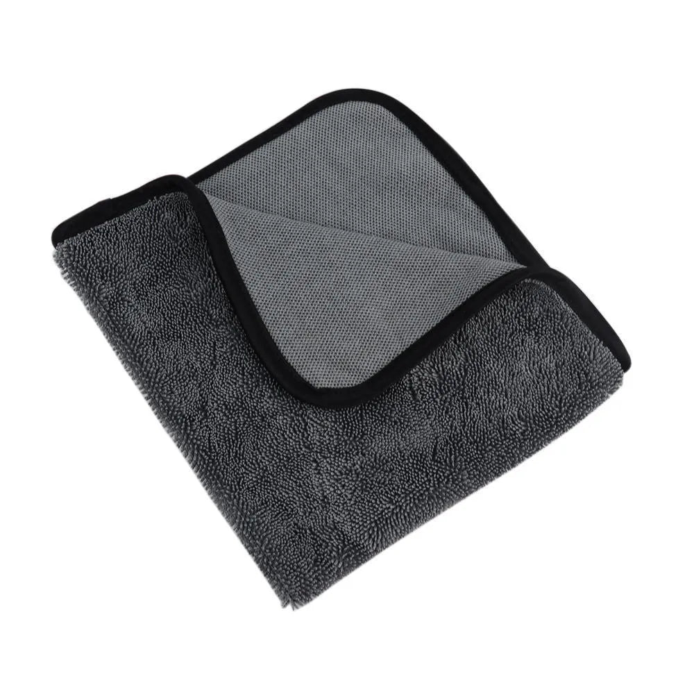 Grey microfiber car wash towel measuring 40x40cm for vehicle drying and polishing