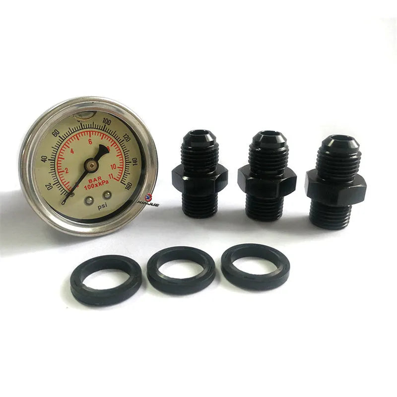 Black aluminium fuel pressure regulator with adjustment port for automotive fuel systems
