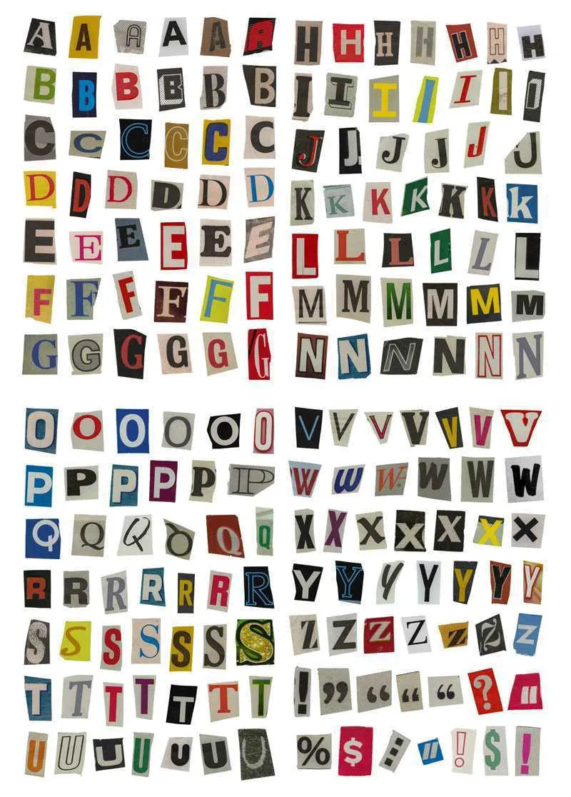 Decorative English letters and numbers sticker collection with weekday words for journaling and craft projects