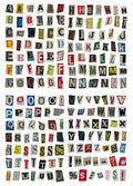 Decorative English letters and numbers sticker collection with weekday words for journaling and craft projects