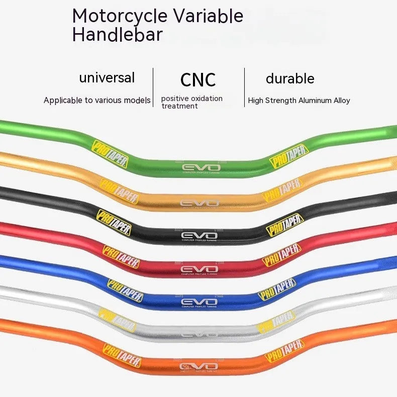 Aluminium motorcycle handlebar with 28mm diameter and orange finish for scrambling bikes