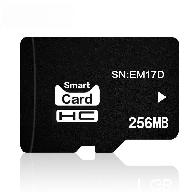 A 256MB TF series memory card with dimensions of 11mm by 15mm by 1mm