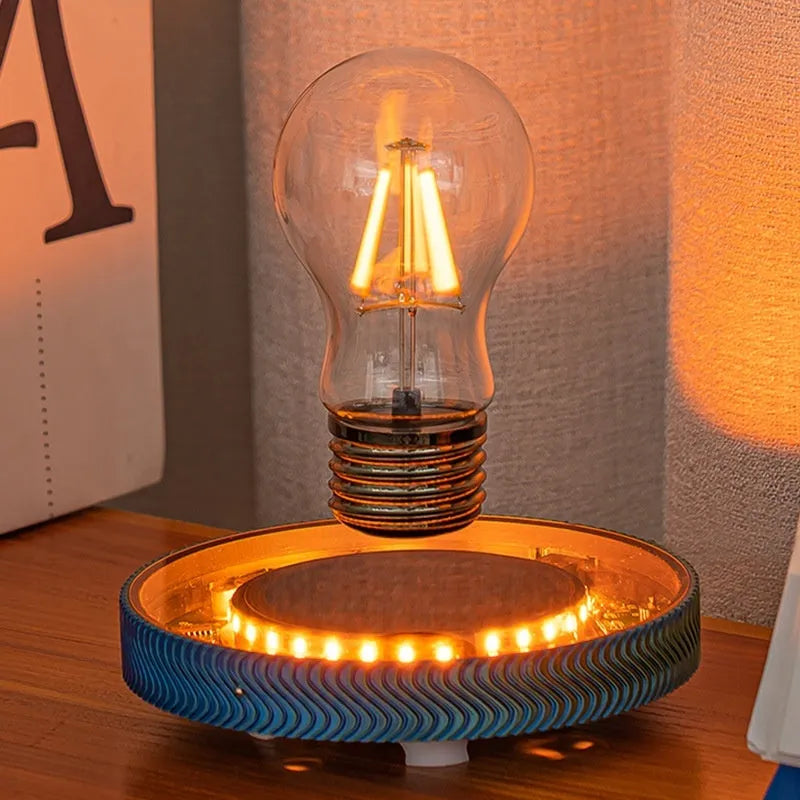 Magnetic suspension night lamp with floating 3D printed decorative element