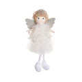 Cartoon angel cloth hair pendant for girls' high ponytails in white, pink, or khaki colour.