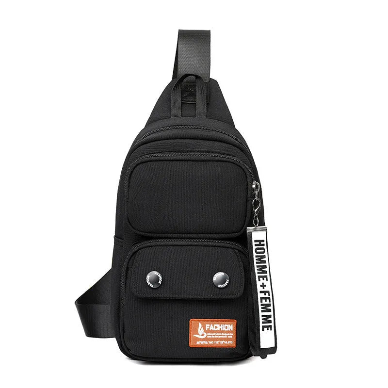 Nylon crossbody shoulder bag with multifunctional storage compartments in three colour options