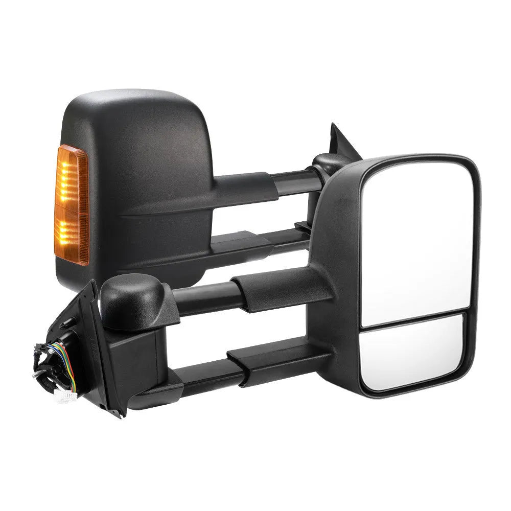Black electric exterior rear vision mirror with indicator light for Nissan Navara NP300 D23