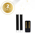 Black LED taper candle with realistic 3D yellow flame effect