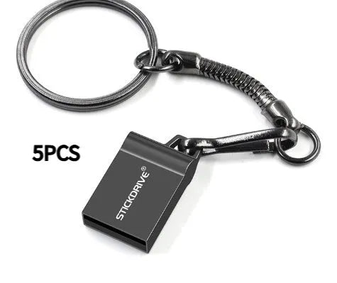 Metal car design USB drive with necklace chain in black finish