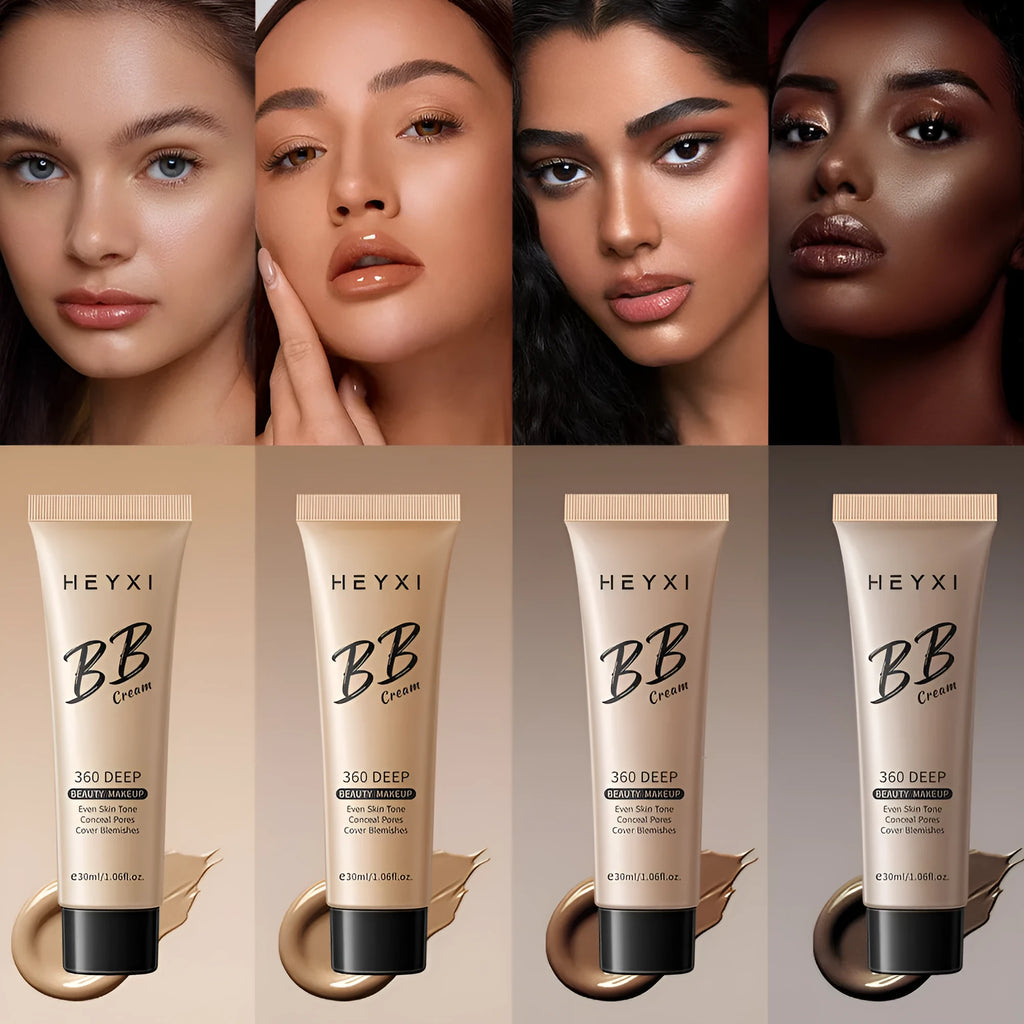 Waterproof and sweat-proof BB cream in shades 01, 02, 03, 04