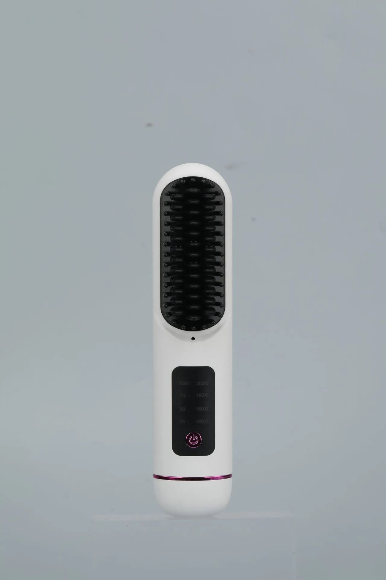 Portable negative ion hair comb in blue, grey, or white, showing its 15-20cm ABS plastic body.