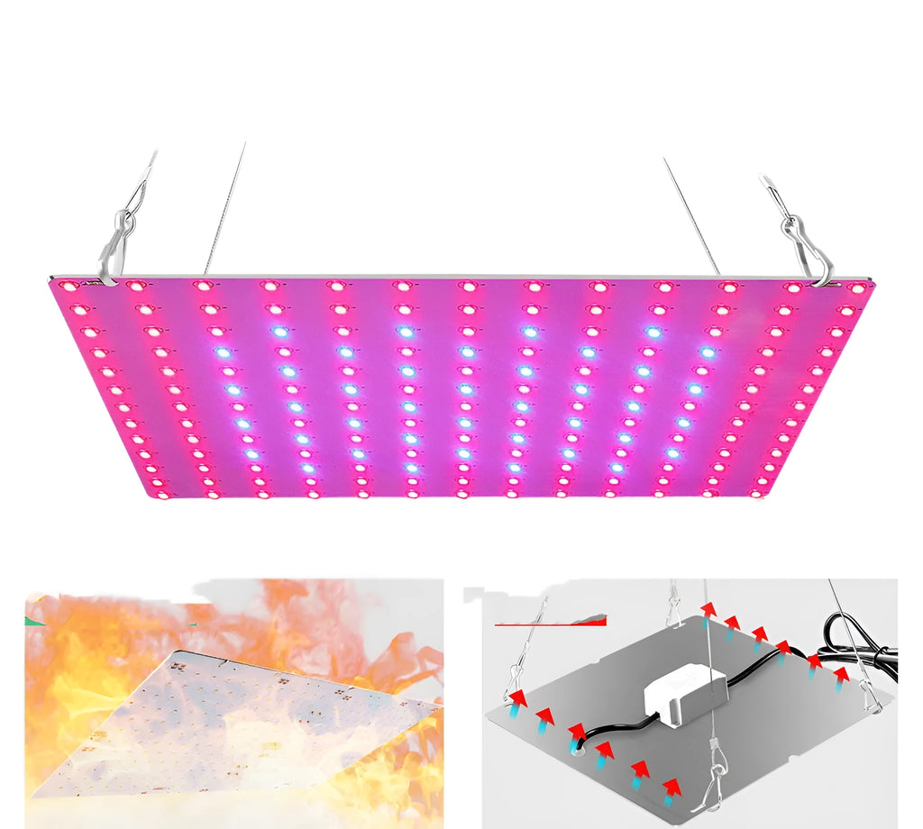 Silver aluminum hook-mount LED plant growth light for indoor fruits and vegetables