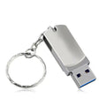 White metal rotation USB flash drive with small fat design showing extended connector