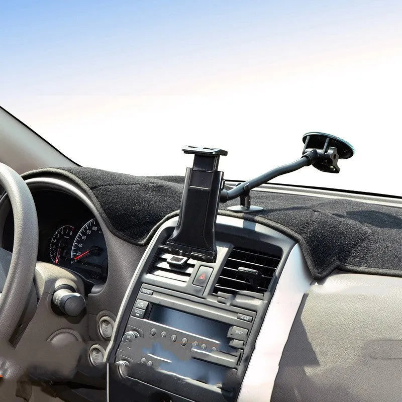Black vehicle-mounted tablet holder with lifting bracket for 4-12 inch devices