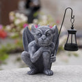 Creative stone statue ghost solar decoration resin garden lamp on outdoor patio