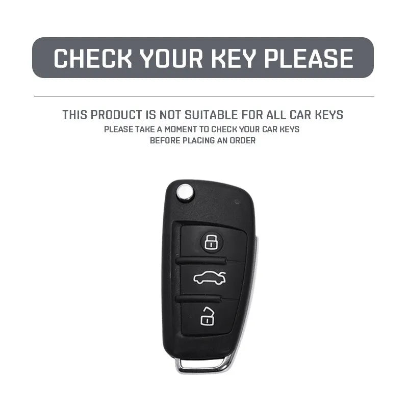 Carbon fibre style car key cover with mirror element in carbon or white colour