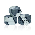 Two silicone camouflage facial muscle fitness balls in transparent packaging for jaw training