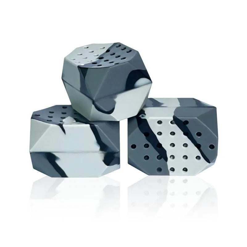 Two silicone camouflage facial muscle fitness balls in transparent packaging for jaw training