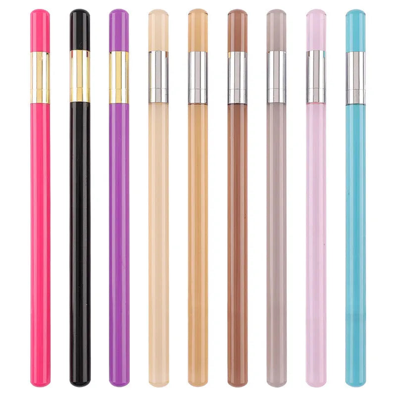Transparent acrylic mechanical pencil with alloy tip showing colour lead options