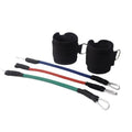 Black rubber Taekwondo training pull rope set for leg resistance exercises