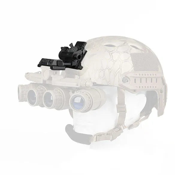 Dark earth coloured metal alloy L4 G24 night vision helmet mount with breakaway base.