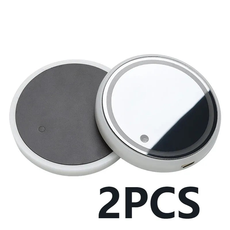Colourful LED light-up coaster for car cup holder with USB cable.