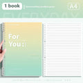 Removable coil gradient notepad with PP plastic cover in blue, green, pink, and purple options