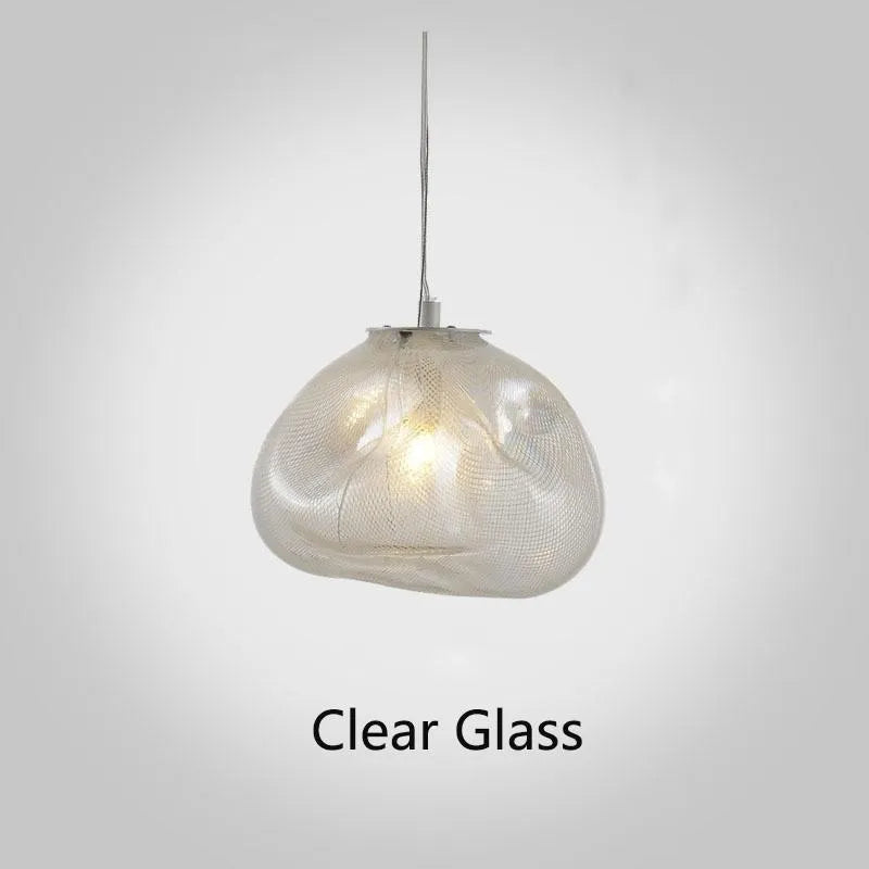 Modern glass decorative chandelier with LED lighting in leisure setting