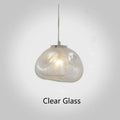 Modern glass decorative chandelier with LED lighting in leisure setting