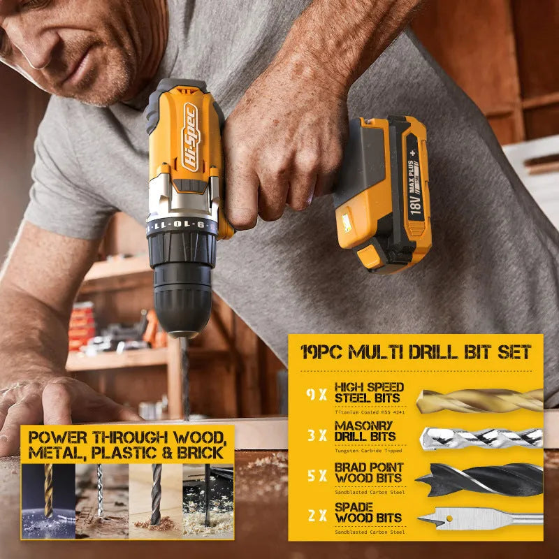 82 piece home repair hardware tool combo set in grey and yellow case with chrome vanadium steel tools