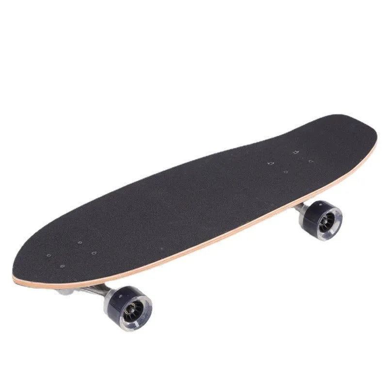 31-inch long white wooden street scooter board made from maple