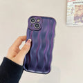 iPhone 17 silicone phone case with wavy ripple colour design showing drop protection