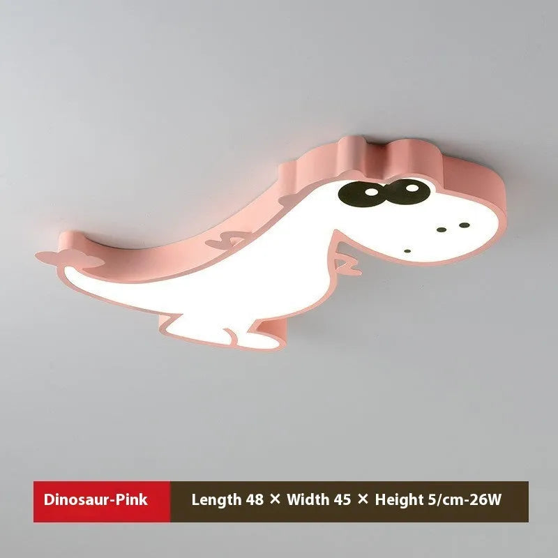 Cartoon dinosaur ceiling light with PVC shade in green colour, 48cm diameter