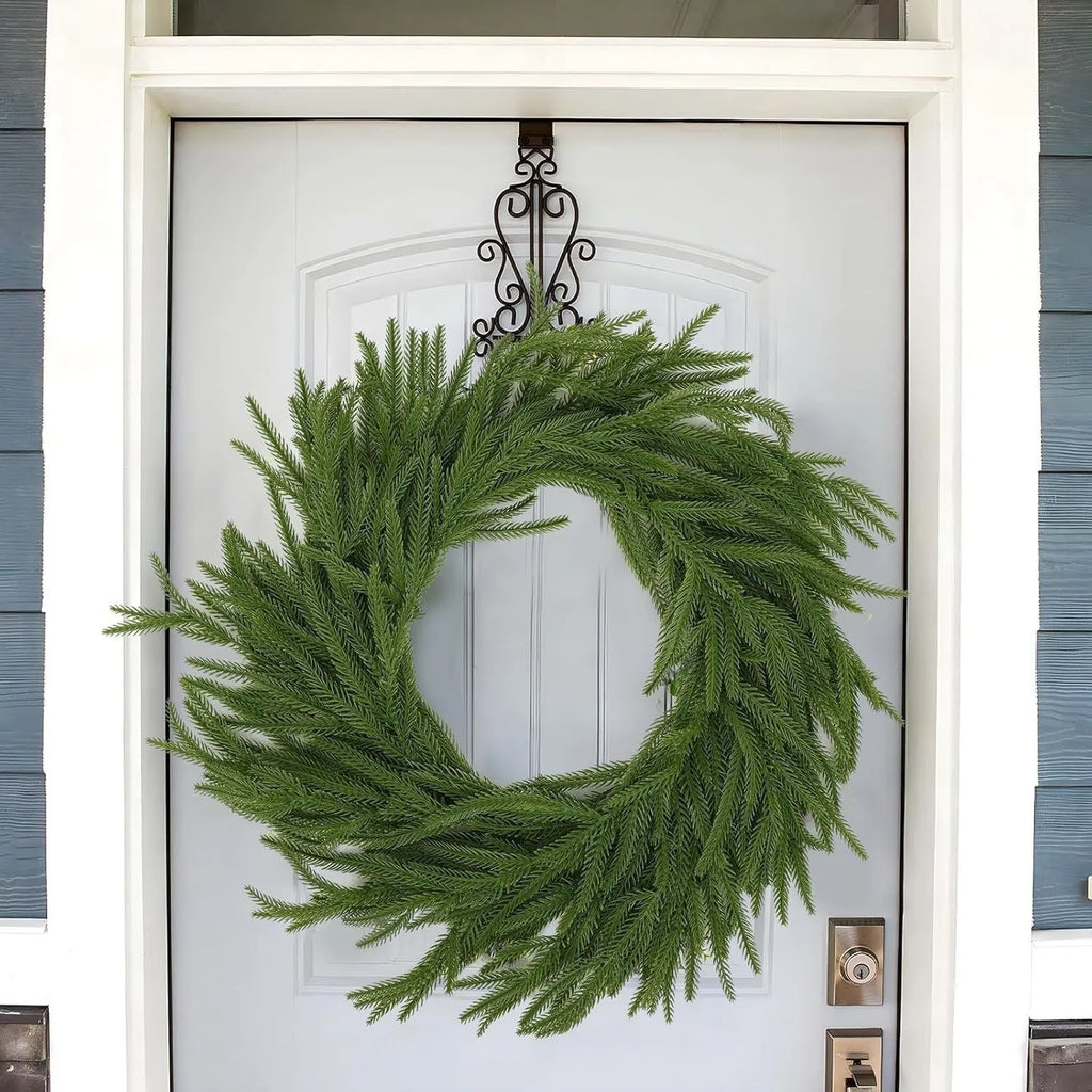 PE artificial front door garland with American country style design in 60cm length with varying leaf density options