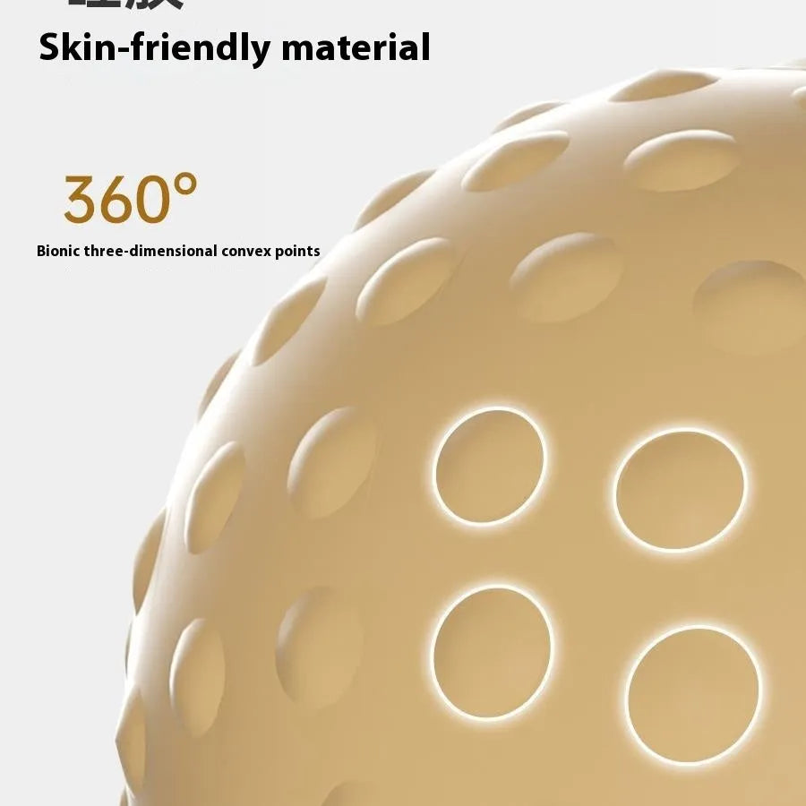 Massage ball with cold and hot compress functionality in caramel mocha colour for foot and back massage