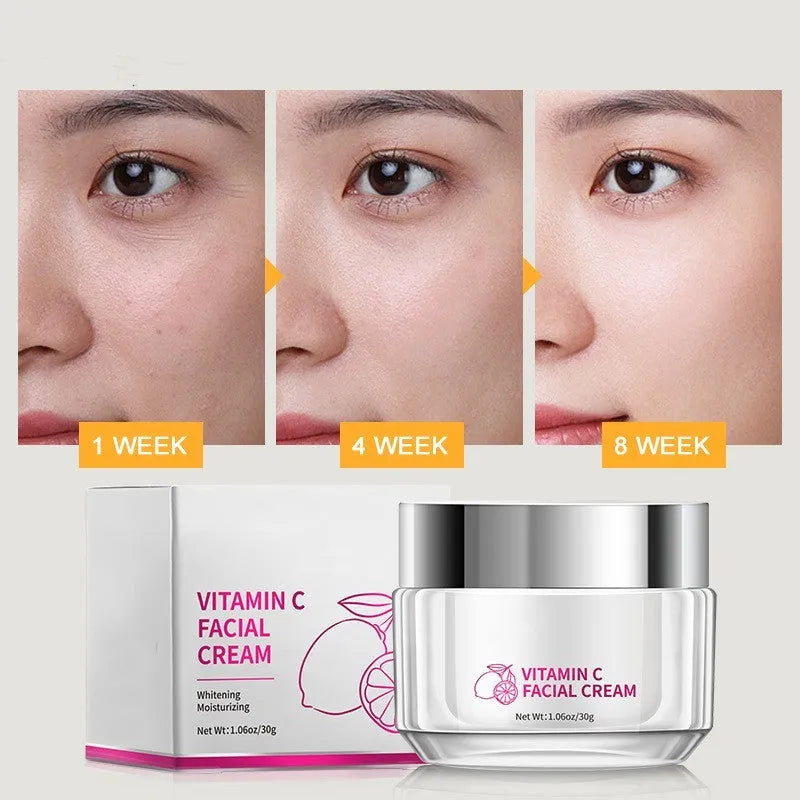 30g Vitamin C Face Cream jar measuring 6cm by 6cm by 5.2cm