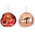Post-modern Nordic irregular glass lava lamp chandelier in gold, silver, or red copper finish