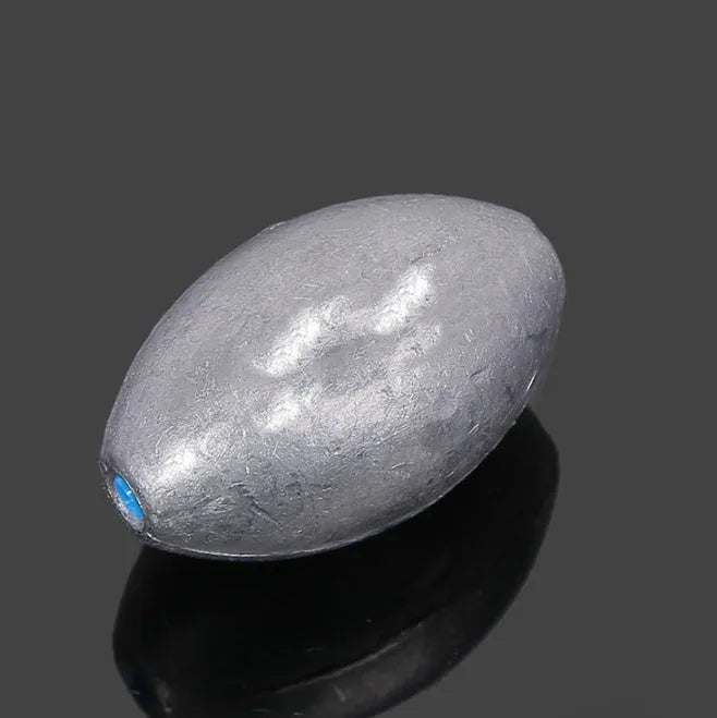 Tongxin rugby-shaped sea fishing sinker with plastic core and scale markings in various weight options