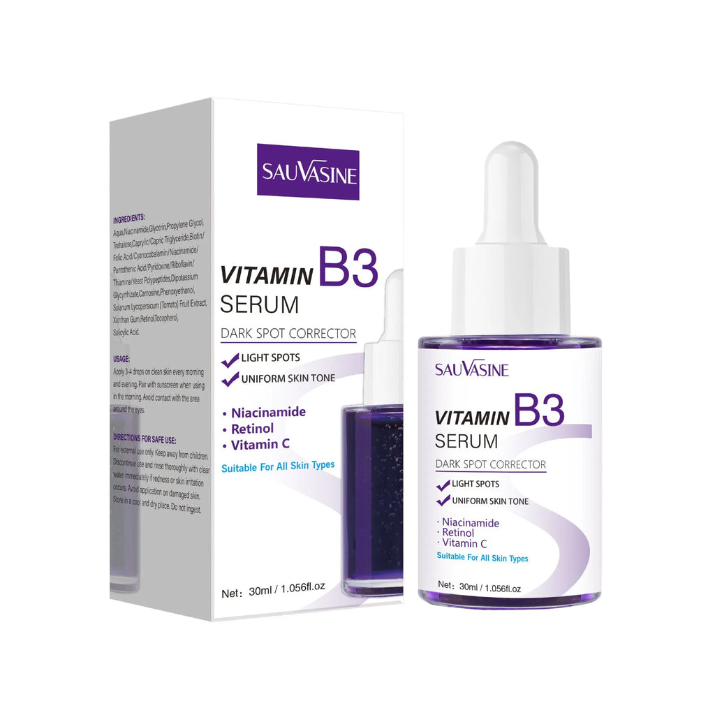 30ml glass bottle of Vitamin B3 Nourishing Moisturising Firming Facial Essence.