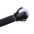 Black golf ball picking device with clip mechanism for retrieving balls during practice sessions