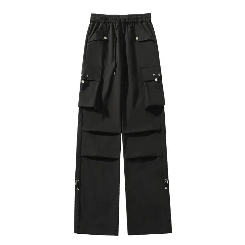 Plus size waterproof trousers in straight-leg design available in black, white, and grey colours