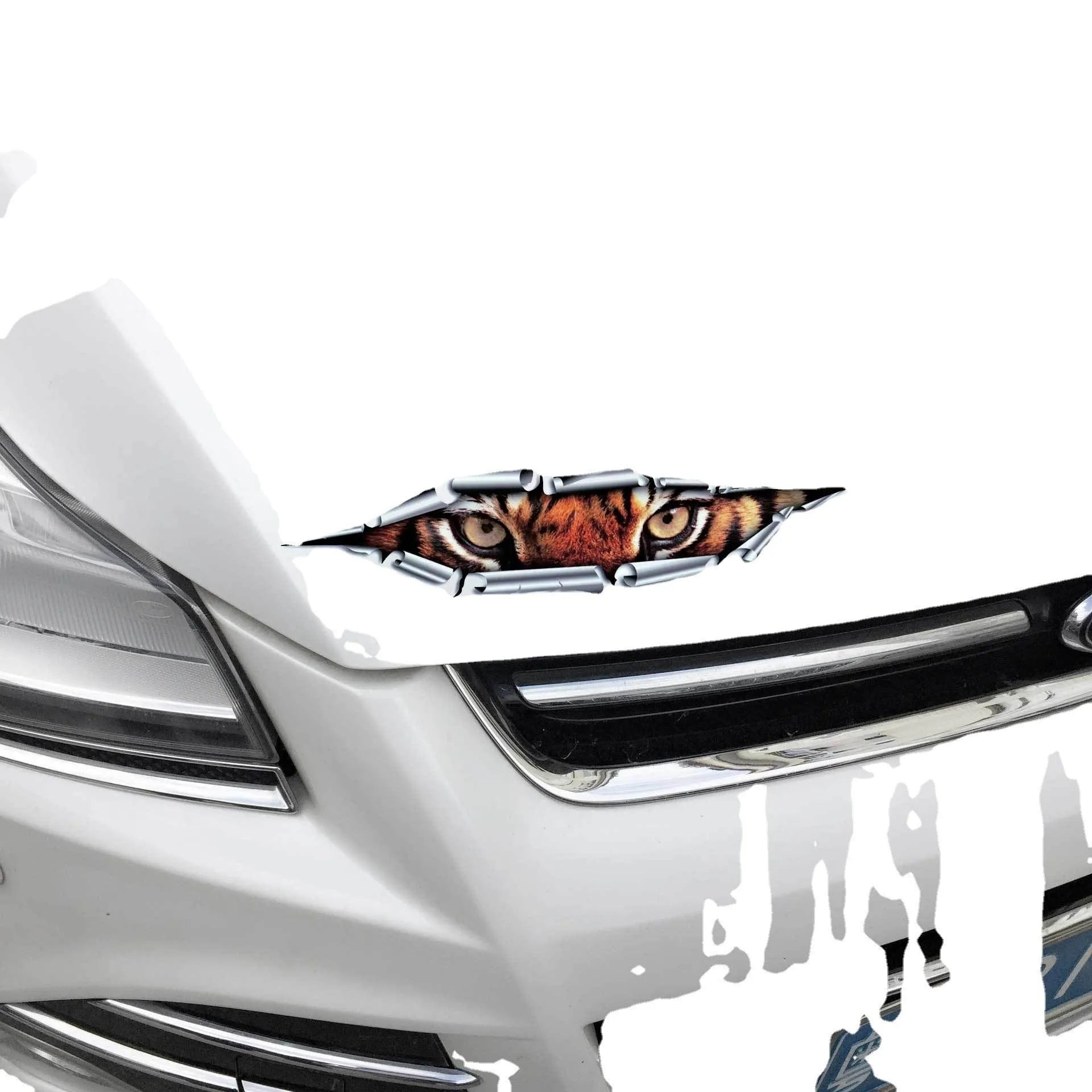35cm long 3D tiger eye car door sticker on vehicle surface