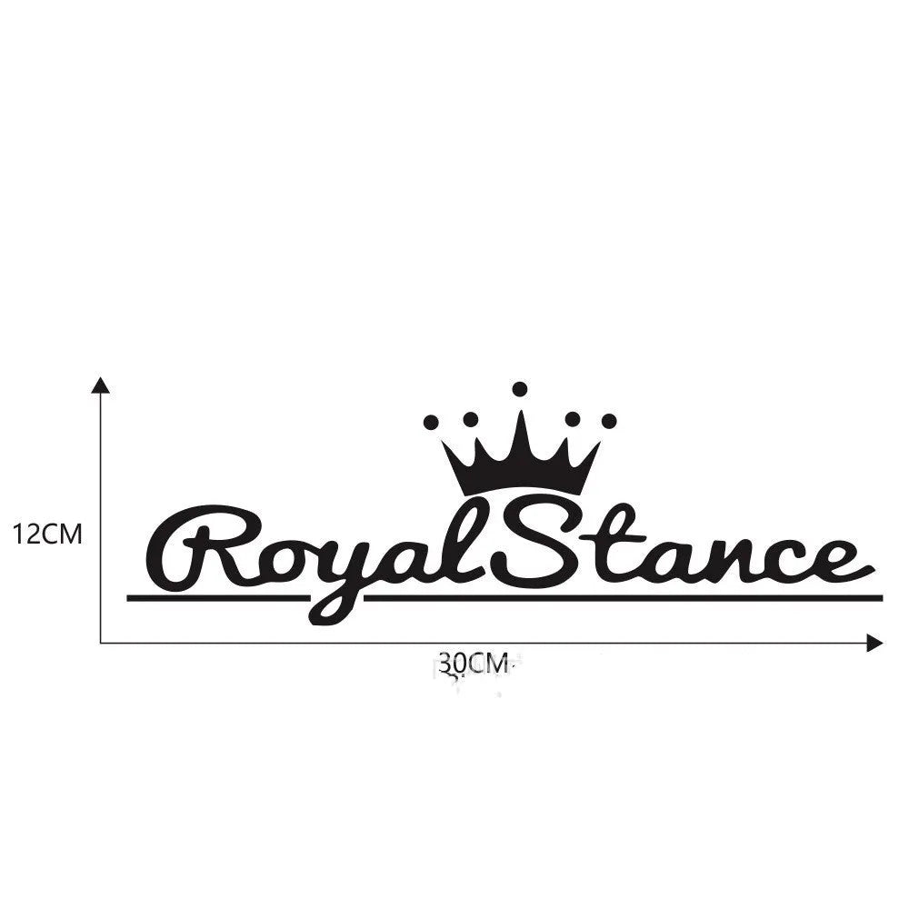 Reflective crown car sticker on vehicle surface showing black, white and colourful options