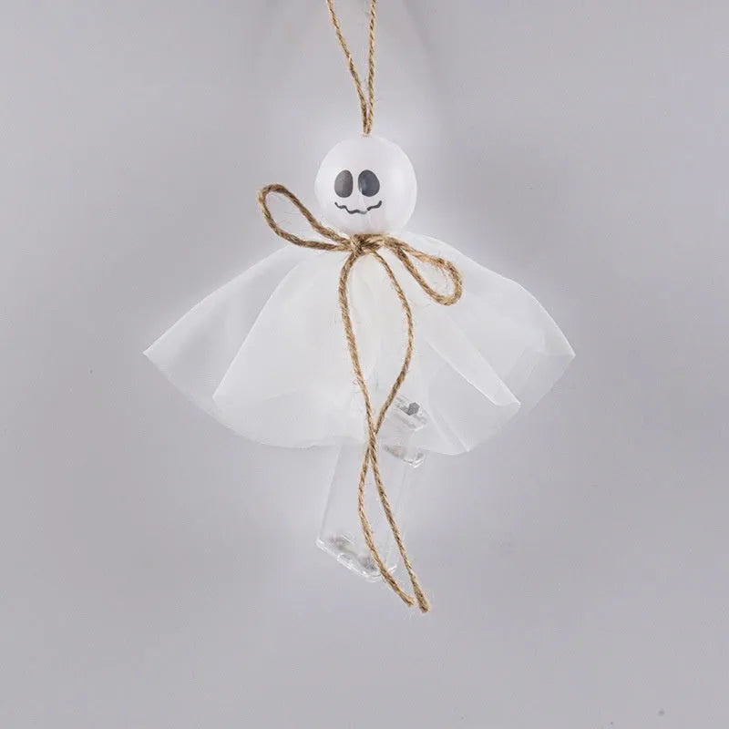 Halloween ghost LED lighting chain with battery box and colourful PVC shell for venue decoration
