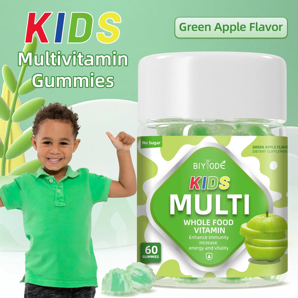 Bottle of 60 kids multivitamin gummies with original flavour for daily immunity support