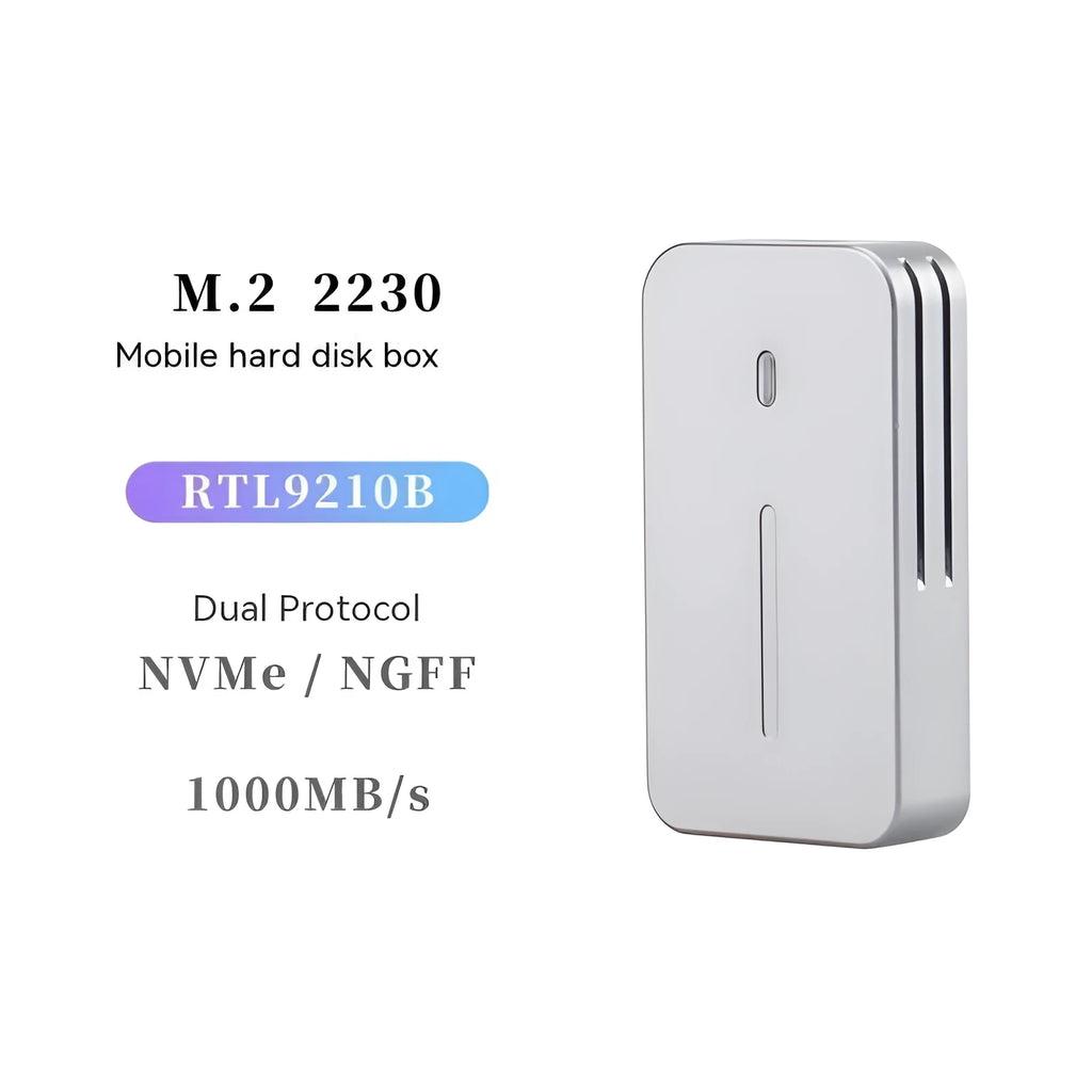 Aluminium alloy external NVME SSD enclosure with 10Gbps USB speed