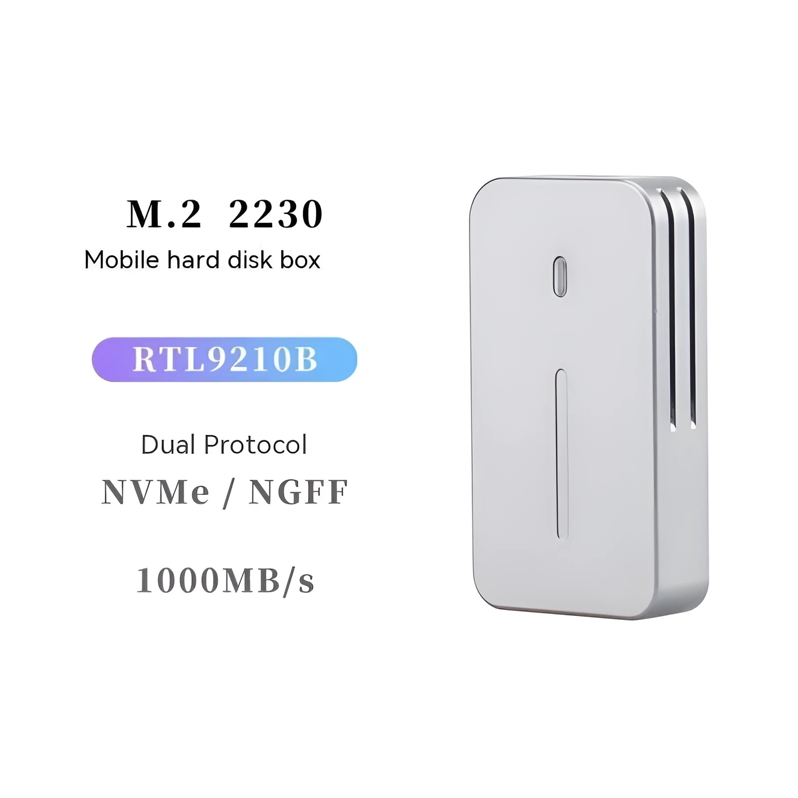 Aluminium alloy external NVME SSD enclosure with 10Gbps USB speed