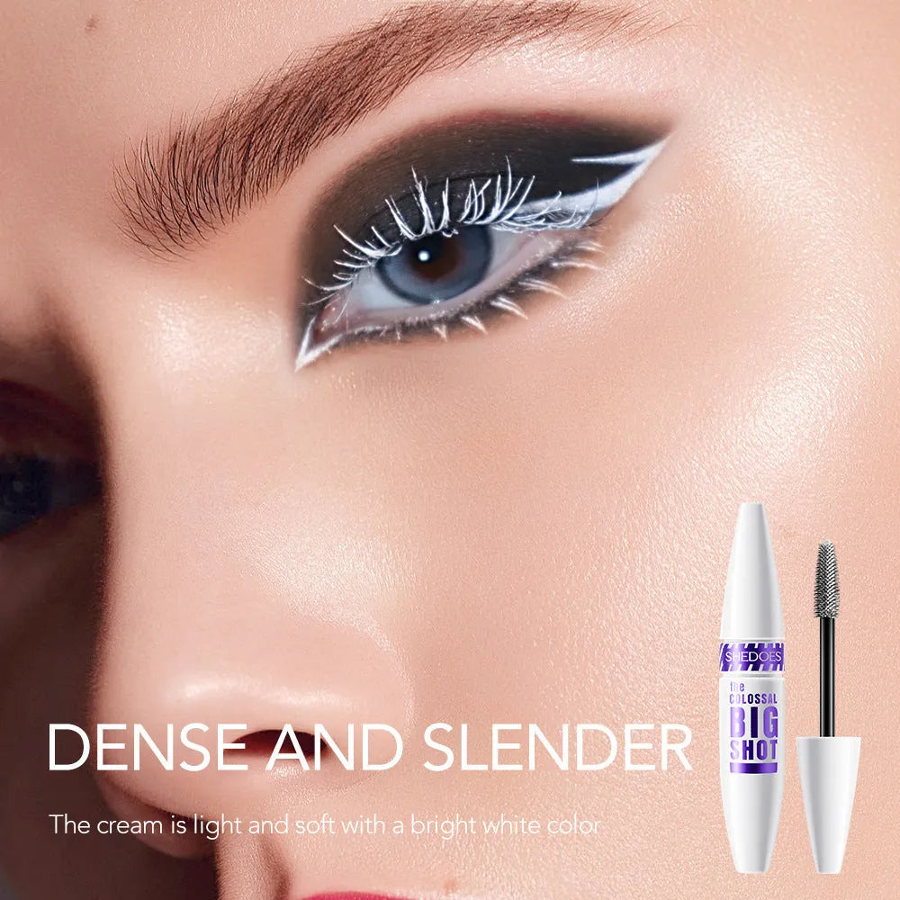 White waterproof mascara tube 10ML with quick-drying curling formula