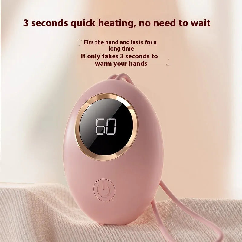 USB hand warmer with digital display in aluminium heat dissipation design